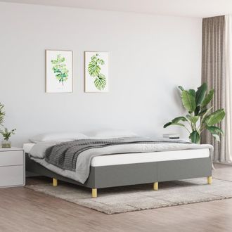 vidaXL Cama Sin Colch&oacute;n De Tela Gris Oscuro 160x200 Cm Vidaxl