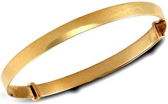 Jewelco London Solid 9ct Gold Polished 3.5mm Expanding Baby Bangle Bracelet - JKB065