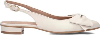Lina Locchi Schoenen, Dames, Wit, 40 EU, Linnen, Elegante Beige Slingback Schoenen