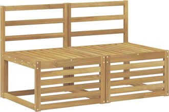 vidaXL 2 Pieza Sof&aacute; Intermedio De Exterior Madera De Acacia S&oacute;lida Vidaxl