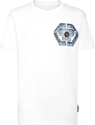 Philipp Plein T-Shirt Ronde Hals Lil Monsters Gang - Heren - T-shirts - Wit - 3XL - Katoen - Tops