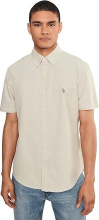 Polo Ralph Lauren Classic Fit Plaid Oxford Shirt Mens Clothing Coastal Beige : 2XL, Cotton