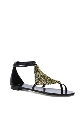 Lola Cruz Womens Flat Leather Sandals In Black