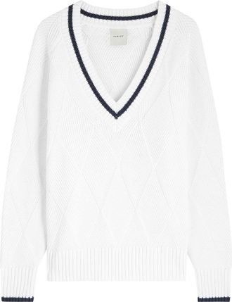 Varley Ray Diamond-knit Jumper - White - S (UK8-10 / S)