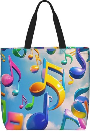Generic Music Note Women Handbag Large Capacity Tote Bag Handle Shoulder Bags For Picnic Travel Ladies