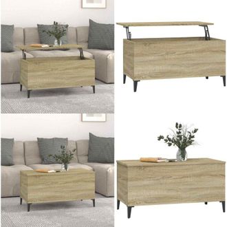 vidaXL Tavolino Salotto Rovere Sonoma 90x44,5x45 cm Legno Multistrato - Tavolino con piano sollevabile - Tavolino in legno multistrato