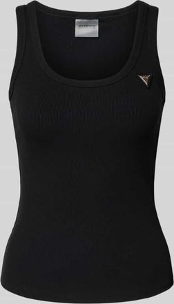 Guess Slim Fit Top aus Viskose-Mix Modell Colette in Black, Gr&ouml;&szlig;e XS