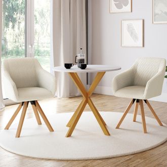 IDMarket Lote De 4 Sillas De Comedor Mia Blancas