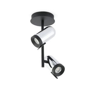 Netlighting Orleans 2 Light Spotlight Chrome Black GU10 in Grey