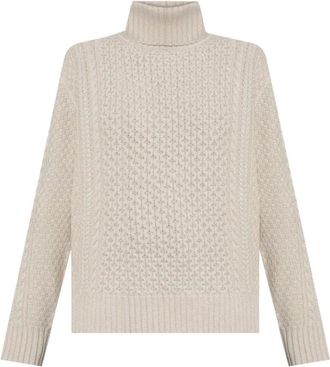 Fabiana Filippi Luxe gebreide kleding voor vrouwen - Dames - Coltruien - Grijs - M - Wol - Truien & Vesten