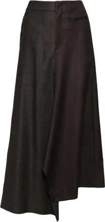 JNBY spliced skirt - women - Wool/Polyester - S - Brown