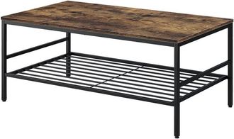 Vicco Mesa De Centro Fyrk, Goldkraft Roble/negro, 106 X 60 Cm Con Estante