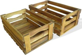 vidaXL Vidaxl - Caja De Manzanas De Jard&iacute;n Para Plantar De Madera De Acacia
