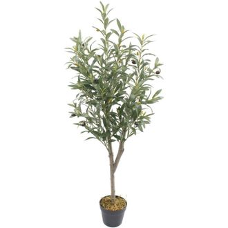 Mobili Rebecca Mobili Rebecca - Planta Artificial De Olivo Rebecca Mobili Thoka 120x35x35 Poli&eacute;ster Madera Verde Marr&oacute;n