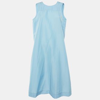 Ganni Ganni Blue Taffeta Sleeveless Midi Dress