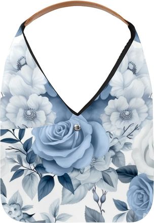 Generic Rose Art Print Reusable Lightweight Grocery Bags - Foldable Into Compact Pouch, Washable & Sturdy, Multipurpose for Shopping and Travel