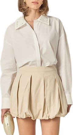 English Factory Crochet Collar Shirt in White at Nordstrom, Size X-Small