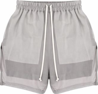 Rick Owens Grey Silk Solid Shorts