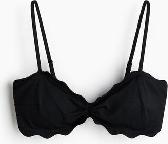H&M Wattiertes Bikinitop - Schwarz