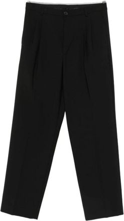 Amaranto Plooitaille Geklede Broek - Heren - Nette broeken - Zwart - M - Wol - Broeken