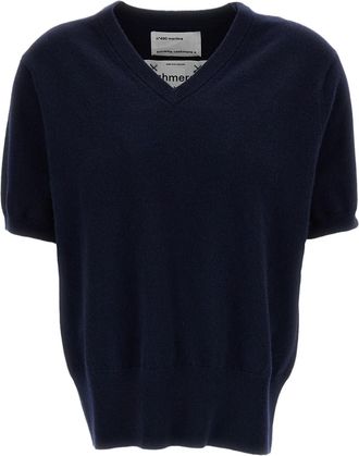 Extreme Cashmere Blue Martina Cashmere-Blend V-Neck Sweater