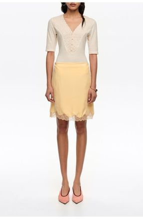 Bimba & Lola Lace Mini Skirt in Yellow at Nordstrom, Size Medium Eu