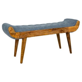 Wanderlust Deco Wanderlust Deco - Banco De Piel Azul 125x51x38