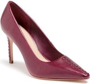 Cinq &agrave; Sept Giselle Whipstitch Pointed Toe Pump in Wineberry at Nordstrom Rack, Size 8.5Us / 38.5Eu