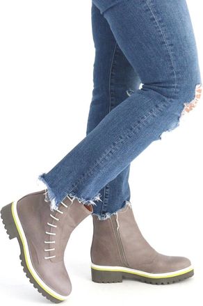 All Black Side Cord Bootie In Grey