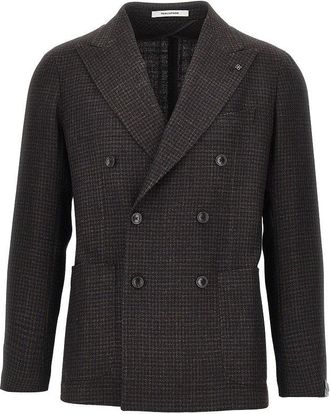 Tagliatore Silk and wool double-breasted jacket Man 48