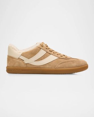 Vince Oasis Shearling-Lined Suede Low-Top Sneakers