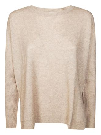 Absolut Cashmere Cecilia trui met geribbelde mouwen - Beige