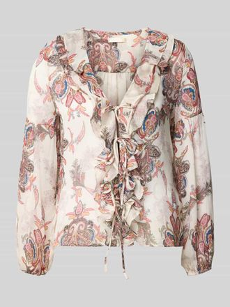 Guess Regular Fit Bluse mit R&uuml;schenbesatz Modell Emy in Ecru, Gr&ouml;&szlig;e XL