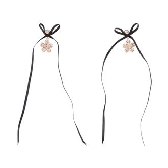 Simone Rocha Mini Daisy Drop Strik Oorbellen - Dames - Oorbellen - Roze - ONE Size - Satijn - Accessoires
