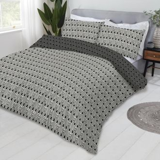 Lewis's Jensen Duvet Set - Black - Single | TJ Hughes