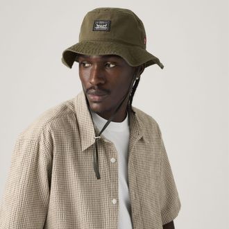 Levi's Bay Drawstring Bucket Hat - Mens - L - Green