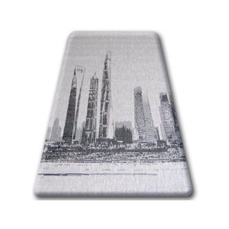 RugsX Alfombra De Cuerda Sisal Floorlux 20240 Plateado/negro Grey 200x290 Cm