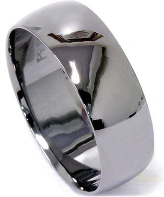 Pompeii3 8mm High Polished Dome Wedding Band 14K Black Gold Size Selectable