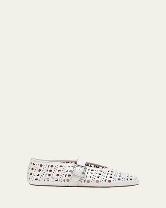 Alaia Vienne Cutout Mary Jane Ballerina Flats