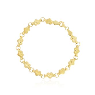 The Lovery Gold Heart Round Link Bracelet