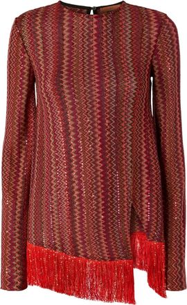 Missoni Blusa con motivo a zigzag - Rosso