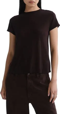A Gold E Long Line Adine Tee in Ristretto Dark Heather Plum at Nordstrom, Size X-Small