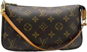 Louis Vuitton Pre-owned Monogram Canvas Handbag - Dames - Vintage Clutch - Bruin - ONE Size - Leer - Vintage