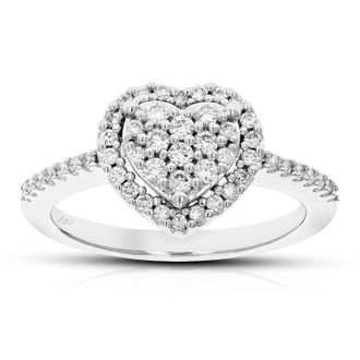 Vir Jewels 1/2 cttw Lab Grown Diamond Ring in Sterling Silver For Women