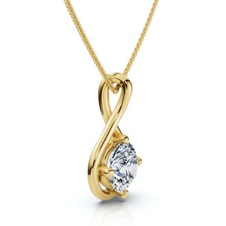 Pompeii3 1Ct Diamond Infinity Pendant 14k Gold Necklace 18 Lab Grown EF/VS