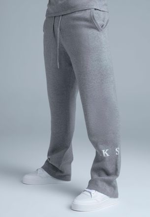 Siksilk Mens Grey Marl Knitted Track Pants XXL
