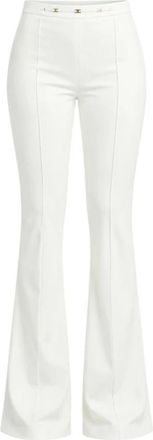 Elisabetta Franchi Pantalones Anchos - Trousers - Mujer - Blanco - L