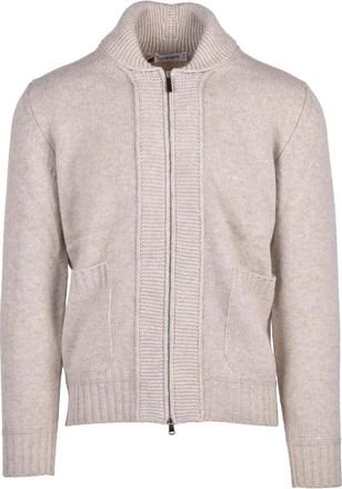 KANGRA Giubbino con zip - Heren - Vesten - Beige - L - Wol - Truien & Vesten