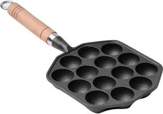 OEM Allecto Plus - Padella Per Takoyaki Per Polpette Di Polpo - 14 Fori - Ghisa Antiaderente - Include Varie Opzioni Per Aebleskiver E Pancake - Uso Domes