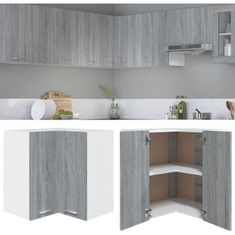 vidaXL vidaXL Mobile Pensile Angolo Lyon Grigio Sonoma 57x57x60